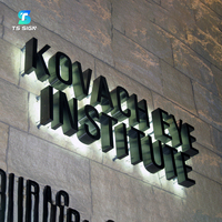 Lettres en acier inoxydable 3D personnalisées, étanches, à faible consommation d'énergie, avec logo LED, signalétique rétroéclairée, lettres en relief avec halo LED, enseigne électronique LED