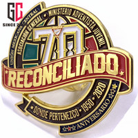 Badge reconnaissance personnalisé pour logo, avec tube métallique en émail, 10/12 ans d'émail