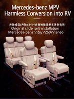 Siège-Lit Pliant LXRV 2+3 pour Camping-Car Fourgon Aménagé, Pivotant à 360 Degrés, Rails Coulissants Avant-Arrière Gauche-Droite, Cuir Nappa de Luxe