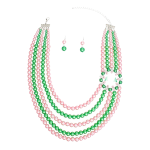 Rose vert sororité fleur forme broche lettre grecque émail épinglette accessoire alliage Bracelet collier montage cadeau de mariage - Product Image 3