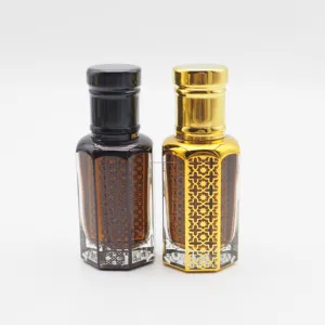 12ml Tola attar Mini attar Arabic trang trí thủy tinh tinh dầu chai nước hoa Oud chai dầu với hộp