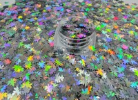 Paillettes holographiques irisées en forme de feuille d'érable de 6 mm