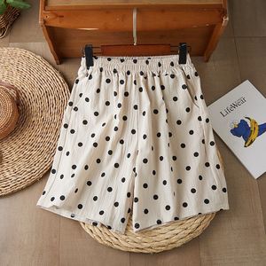 Polka Dot Shorts Women Summer Loose Fit <b>Elastic</b> Waist Wide Leg Khaki Casual Pants With Pockets Breathable Style - Product Image 2