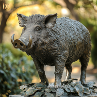 Statue de sanglier sauvage en bronze coulé pour jardin extérieur, sculpture animale en bronze représentant une faune sauvage
