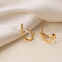 X&L Jewelry – boucles d'oreilles à clous en Zircon croisé pour femmes, en acier inoxydable plaqué or 18 carats, résistantes à l'eau, bijoux fantaisie