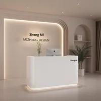 Petit bureau de réception moderne en bois pour magasins de vêtements, salons de beauté, caisses, expositions, bureaux d'accueil d'entreprise, tables de bar