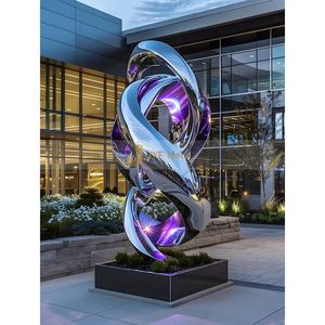ANW9544 Sculptures Art Déco sur mesure en acier inoxydable, conçues pour refléter l'élégance, la créativité et la durabilité pour un anniversaire - Product Image 1
