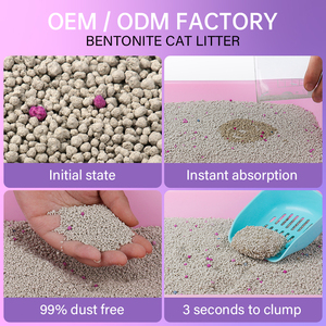 Oem ODM nhà máy bán buôn mẫu miễn phí siêu thấm giá bán buôn bụi miễn phí công thức hiệu quả Bentonite mèo xả rác - Product Image 3