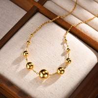 Collier Pendentif Gaovo en Acier Inoxydable Plaqué Or 18 carats, Étanche, Élégant, avec Chaîne à Billes, Bijou Tendance pour Femme, Usage Quotidien