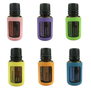 Housse de protection en silicone souple de haute qualité, écologique, de la marque Hongsen, jaune, bleu, violet, <span class=keywords><strong>orange</strong></span>, vert, rose, pour flacon d'huile essentielle de 15 ml - Product Image 6