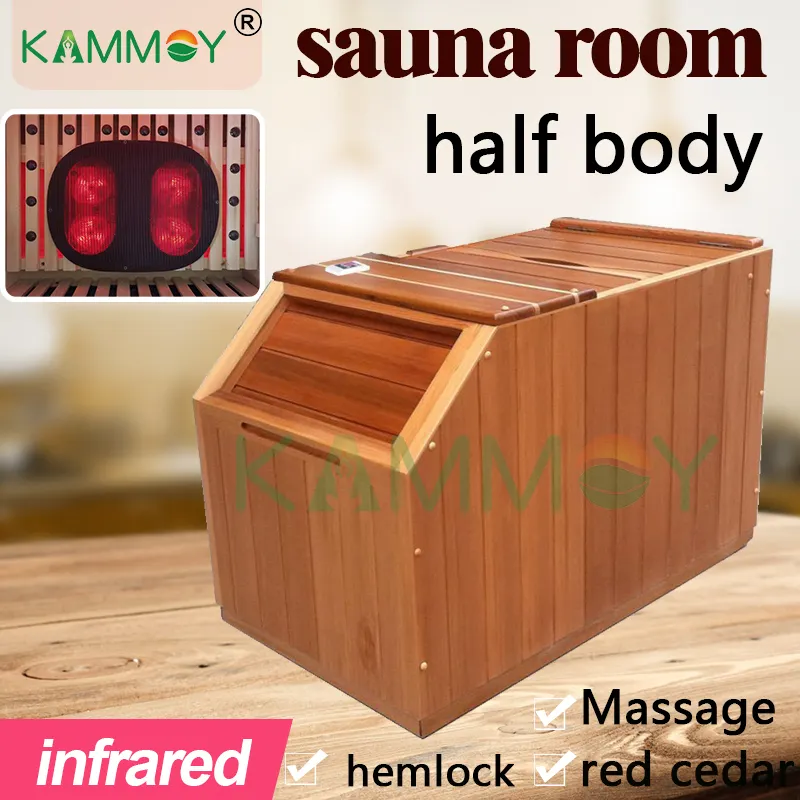 Portable Far Infrared Sauna steam canada hemlock household mobile half body mini Factory direct sauna rooms bath wooden sauna