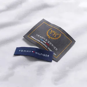 Etichette di abbigliamento del fornitore della cina vestiti etichette personalizzate dell'abito del Grosgrain del damasco con l'etichetta tessuta Logo