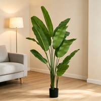 JOLAMIRA Plante Artificielle Bananier du Voyageur, Arbre d'Intérieur de Luxe Léger pour Salon, Grand Modèle Nordique Durable en PE+Fer, Multi-pièces