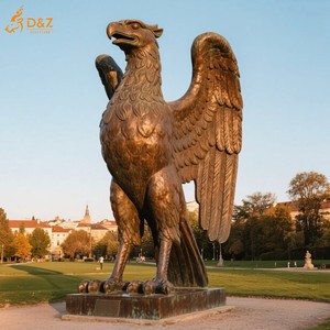 Trang Trí Ngoài Trời Kim Loại Đồng Brass Bronze Đen <span class=keywords><strong>Griffin</strong></span> Tượng Điêu Khắc Với Cánh Cho Vườn - Product Image 3