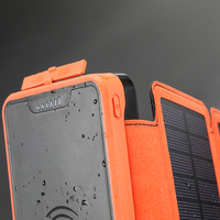 Batterie Li-Polymère Extérieure, Banque d'alimentation Solaire 20000mAh, Chargeur Sans Fil avec Double USB, Étanche et Charge Rapide, Éclairage LED