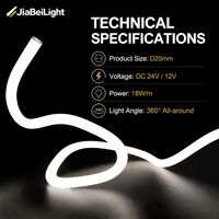 Bande lumineuse LED néon 24VDC de 3m, 4m, 5m de long, 360 degrés, D22, ronde, en silicone, moderne, flexible, pour suspension