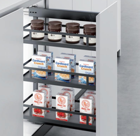 Panier coulissant latéral moderne en acier inoxydable pour usage hôtelier, rangement pour armoire de cuisine
