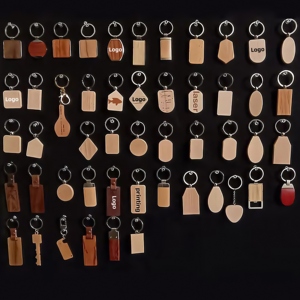 Promotion : Porte-clés en <span class=keywords><strong>bois</strong></span> rectangulaire personnalisé avec logo imprimé et gravé, porte-clés vierge en <span class=keywords><strong>bois</strong></span> à personnaliser - Product Image 4