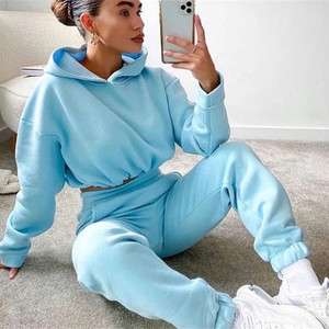 Conjunto Feminino Casual de Verão Solto de 2 Peças: Moletom <span class=keywords><strong>Oversized</strong></span> com Capuz e Calça de Moletom Lisa, Estilo Esportivo em Cores Sólidas - Product Image 5
