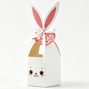 Custom White Rabbit Shaped <b>Gift</b> <b>Box</b> for Kids Rigid Paperboard Cartoon Animal Blind <b>Box</b> Mystery Packaging for <b>Easter</b> Day Favor - Product Image 1