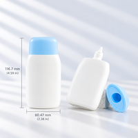Emballage personnalisé de flacon en plastique PP de 60 ml pour crème solaire, OEM ODM, flacon vide en plastique à presser pour crème solaire, sérum pour le soin de la peau, nettoyant visage