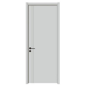 Fábrica de puertas interiores de madera maciza moderna Acabado al ras blanco de alta calidad Diseño de losa de madera interior Acabado de piel FRP de alta calidad - Product Image 3