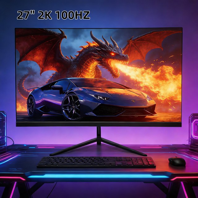 Top Factory 27 Inch Gaming Monitor 2K 100Hz 1ms 2560x1440 IPS HDR10 Wide Color Gamut for Gaming