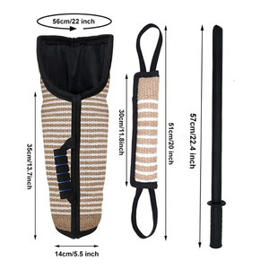 Herramienta Profesional de Adiestramiento Canino Ecológica, Traje de Protección Contra Mordeduras para Perros, Hecho de Yute con Palos de Mordida, Marca Greenway - Product Image 6