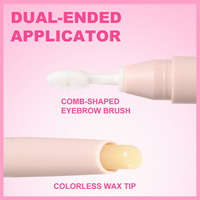 Pensil Gel Alis Label Pribadi Pengiriman Cepat dengan Kuas, Transparan, Tahan Air, Tahan Lama, Kepala Ganda, Vegan, Wax Alis