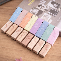 1pcs Stempel Bunga Liar di Pegunungan, Stempel Tanaman dan Bunga Kayu, Stempel Dekorasi Sastra Segar, 8 Model