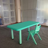 Ensemble de table et chaises rectangulaires en plastique pour enfants, pour 6 personnes, design de dessin animé, tables de jeu pour la maternelle, la garderie