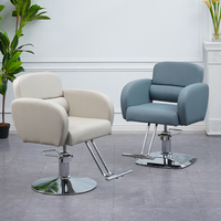 Chaise de salon de coiffure hydraulique pivotante en cuir synthétique avec design contemporain pour une utilisation en extérieur dans les hôpitaux, les écoles