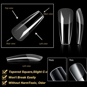 Hot Bán New 480 cái/hộp Châu Âu Và Mỹ Trong Suốt Armor Sheets Traceless Hộp Nail Mẹo - Product Image 2