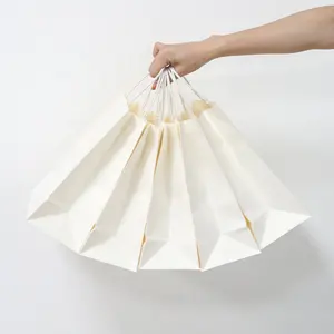 Newsense Custom White Black Food Takeaway Shopping Bags Waterproof Custom Kraft Paper Bags With Your Own Logo