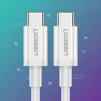 Câble de charge rapide USB-C vers USB-C 5A US264 PD 60W, gaine souple en TPE, longueur 1m pour iPhone
