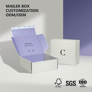 Boîte d'expédition en carton ondulé personnalisée avec bande déchirable, vente en gros, emballage auto-adhésif à fermeture éclair pour produits de beauté et vêtements - Product Image 1