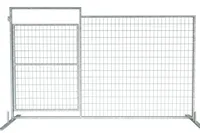 Portails piétonniers temporaires pour clôtures 6ft x 9.6ft, sécurisés et durables pour les chantiers de construction et les événements, avec pieds de support.