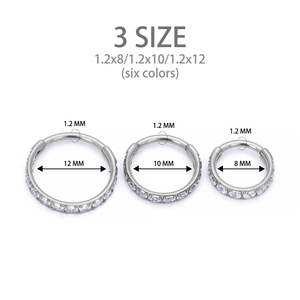 Anneau de nez en titane ASTM F136 16G, segment de cartilage, boucle d'oreille <span class=keywords><strong>Tragus</strong></span>, hélix, daith, septum clicker avec zircon cubique, bijoux de <span class=keywords><strong>piercing</strong></span> - Product Image 3