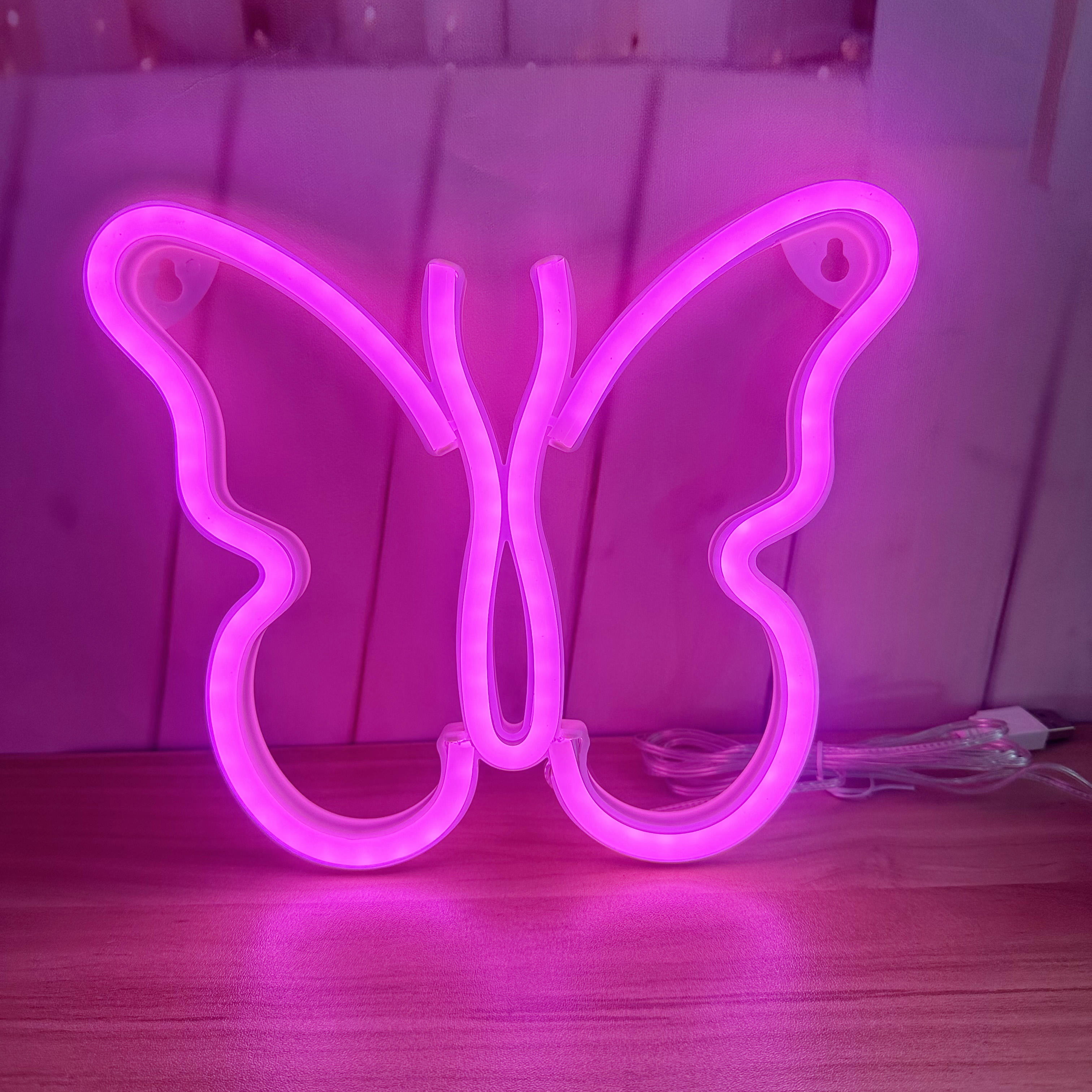 Cross-Border Christmas RGB Flex Neon Light Bar Luminous Butterfly Hose Billboard Plastic Body for Background Wall Decorations