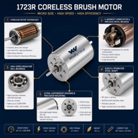 Moteur CC sans noyau Waillynice 1723R 17mm 5V 8V 10V 7900-11000RPM pour machine à tatouer rotative, outils PMU RC Servo