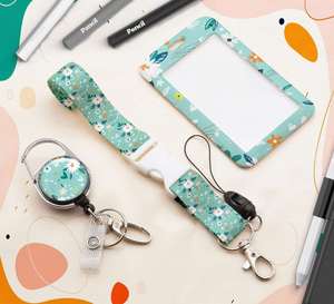 Cheap Breakaway Lanyard With ID Card Badge Reel Holder Nurse Teacher Lanyards Polyester Custom Neck Strap Cute Keychain Lanyards - Product Image 3