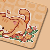 Akko Tapis de souris thème chat Tapis de souris haute qualité avec base en caoutchouc pour ordinateur Surface antidérapante Tapis de souris mignon