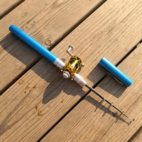 Ensemble de canne à pêche portable mini format avec moulinet de lancer, canne à pêche télescopique de poche complète pour la pêche sur glace et en mer