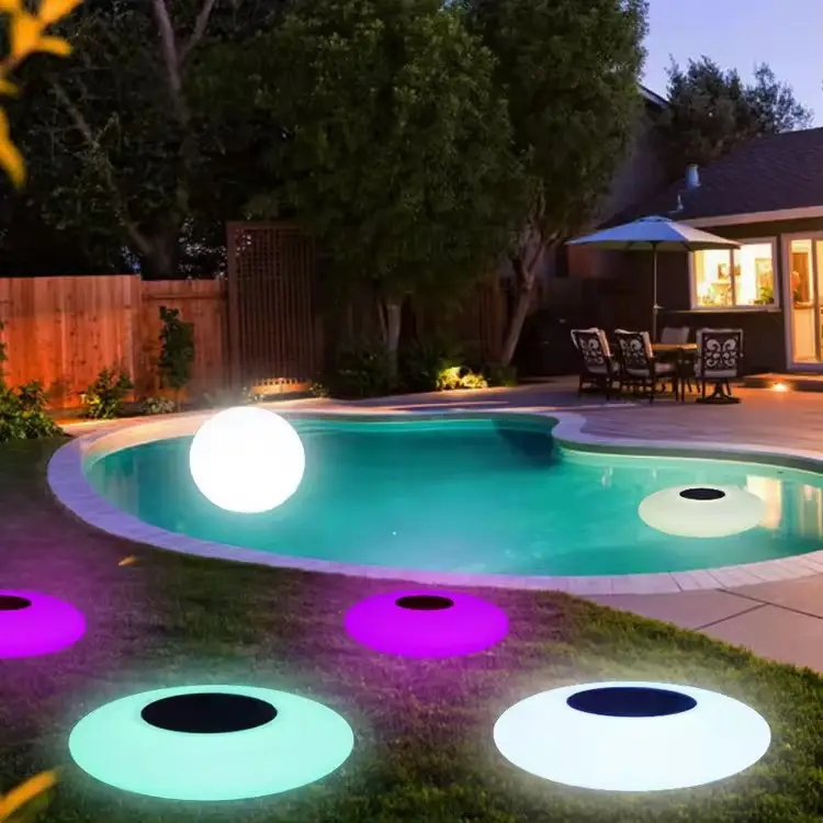 RGB קולופול LED קישוט תאורת גן שביל דשא שמש צף אור בריכת שחייה