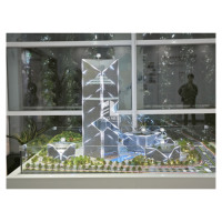 Maqueta Arquitectónica en Miniatura de Centro Comercial, Diseño de Modelo 3D con Iluminación para Oficinas Modernas de Gran Altura y Hoteles Residenciales, Plástico