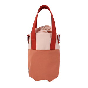 Custom Nylon Child Water Bottle <b>Bag</b> with <b>Drawstring</b> Closure and Red Handles for <b>Kids</b> Outdoor Use - Product Image 3