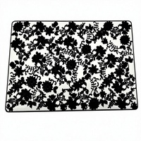 Napperons de table décoratifs transparents noirs à motifs floraux en PVC, imperméables, résistants à l'huile, écologiques et antidérapants pour la cuisine