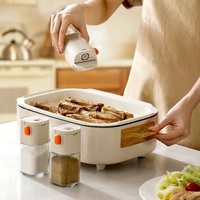 Pot d'assaisonnement quantitatif multifonctionnel de 180ml bouteille d'assaisonnement en verre de type presse pot de sel de cuisine épices et poivrières