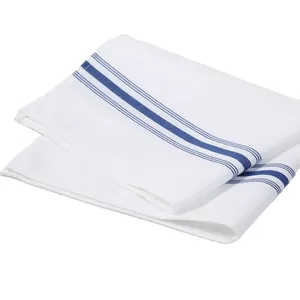 18X22 bianco bistrot blu lavabile ristorante tessuto tessuto a righe di lino tessuto di nozze tavolo da pranzo tovaglioli