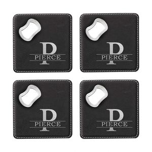 Customized Stainless Steel Square Bottle Opener Cover Multifunctional Portable Coaster Promotional Gift for Hotel Restaurant - Product Image 4